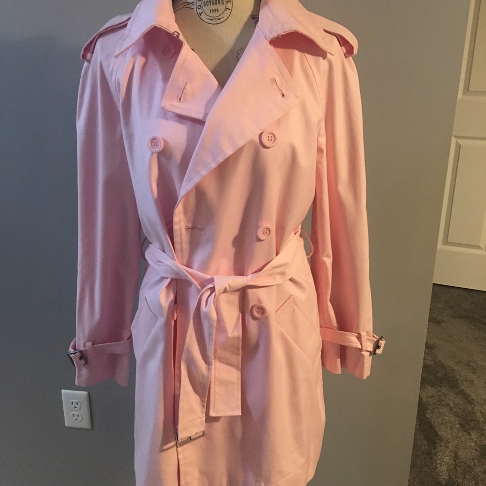 Pink pea coat/trench coat, size Small